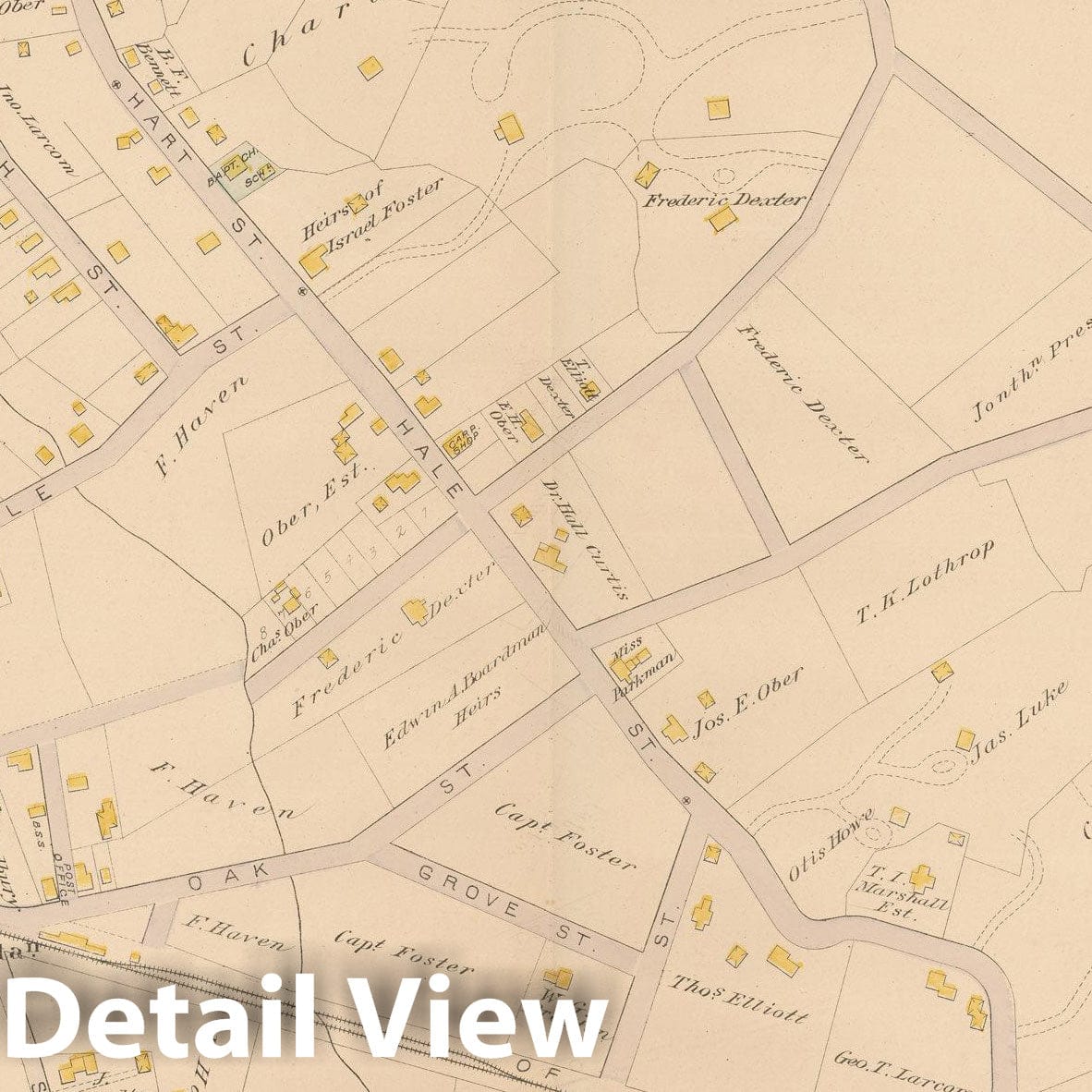 Historic Map : Atlas of Beverly, MA, Beverly 1880 Plate K , Vintage Wall Art