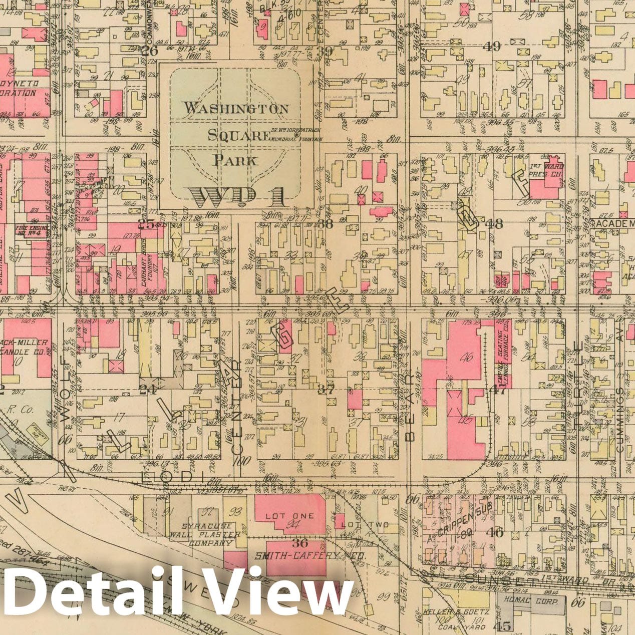 Historic Map : Atlas City of Syracuse, NY and Suburbs, Syracuse 1924 Plate 018 , Vintage Wall Art