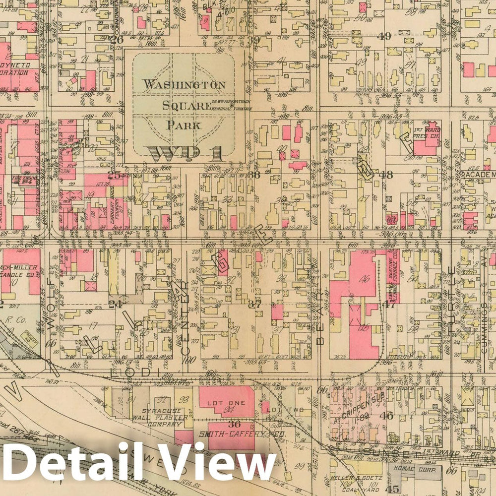 Historic Map : Atlas City of Syracuse, NY and Suburbs, Syracuse 1924 Plate 018 , Vintage Wall Art