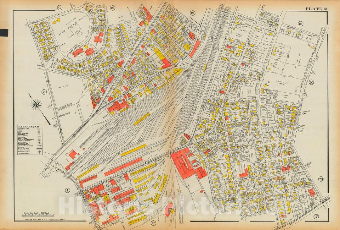 Historic Map : Atlas City of Worcester MA 1922 Plate 018 , Vintage Wall Art