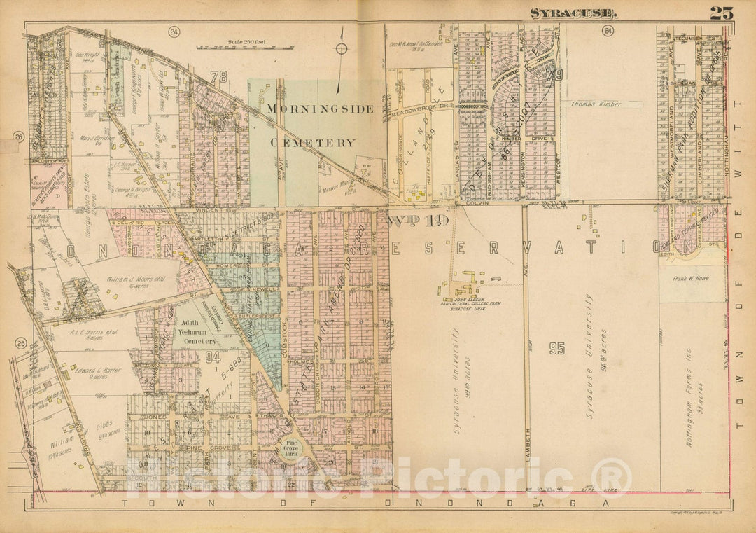 Historic Map : Atlas City of Syracuse, NY and Suburbs, Syracuse 1924 Plate 025 , Vintage Wall Art