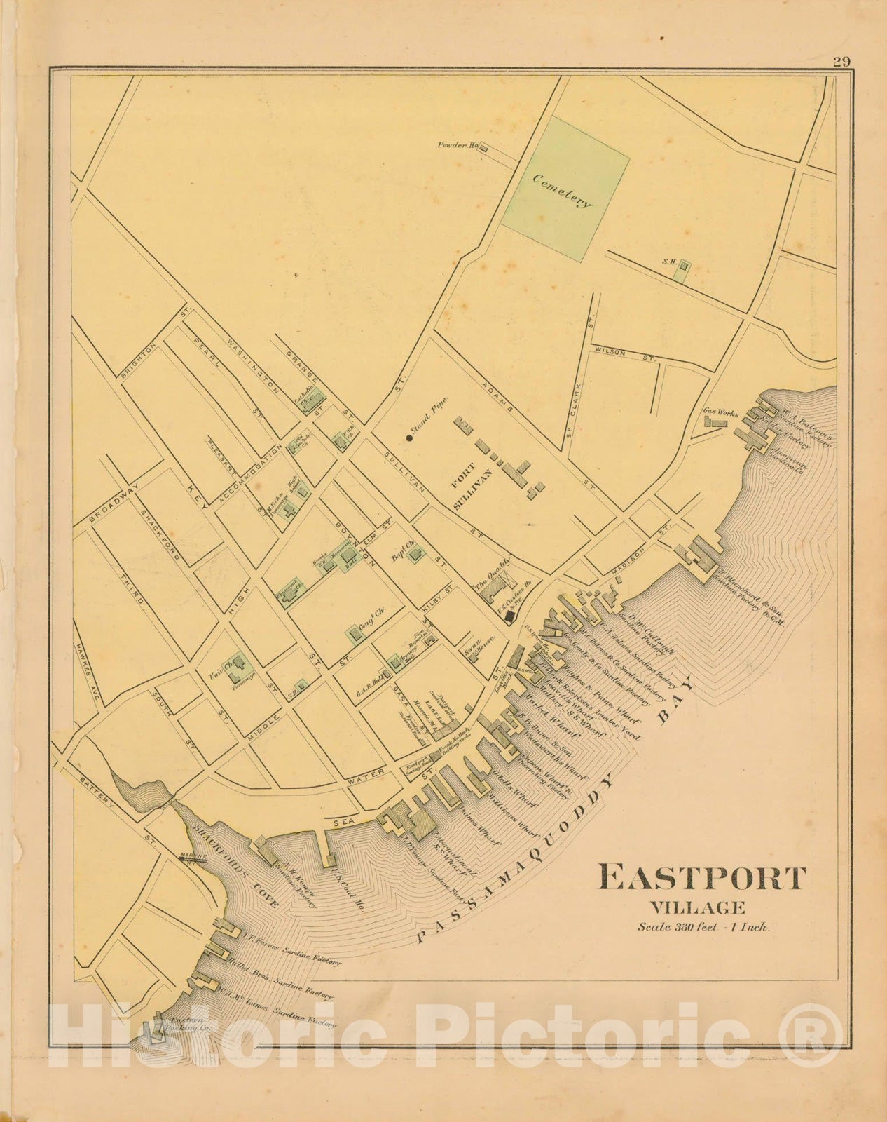 Historic Map : Atlas State of Maine, Eastport 1894-95 , Vintage Wall Art