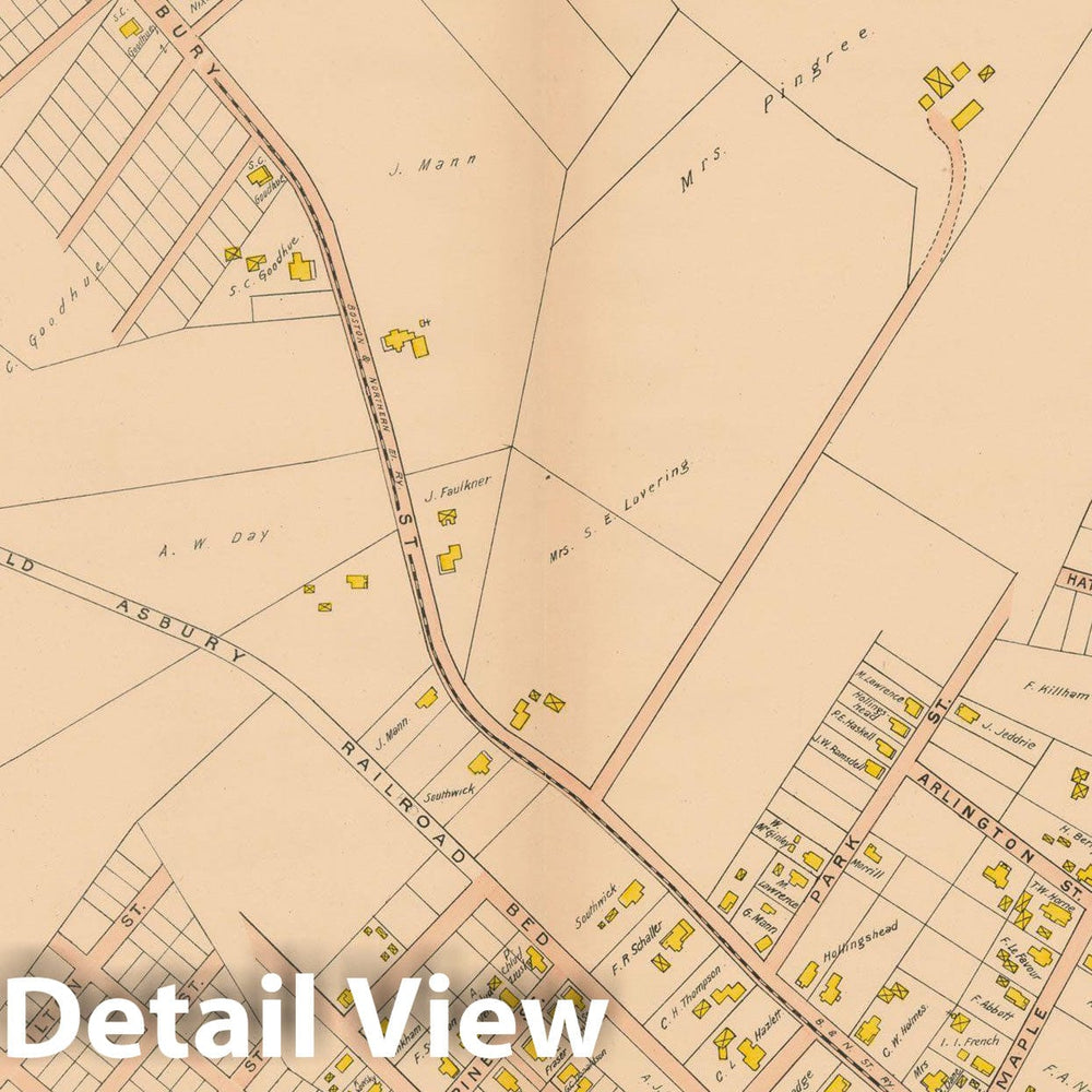Historic Map : Atlas Towns of Topsfield, Ipswich, Essex, Hamilton and Wenham, Essex County, MA, Hamilton 1910 Plate 025 , Vintage Wall Art