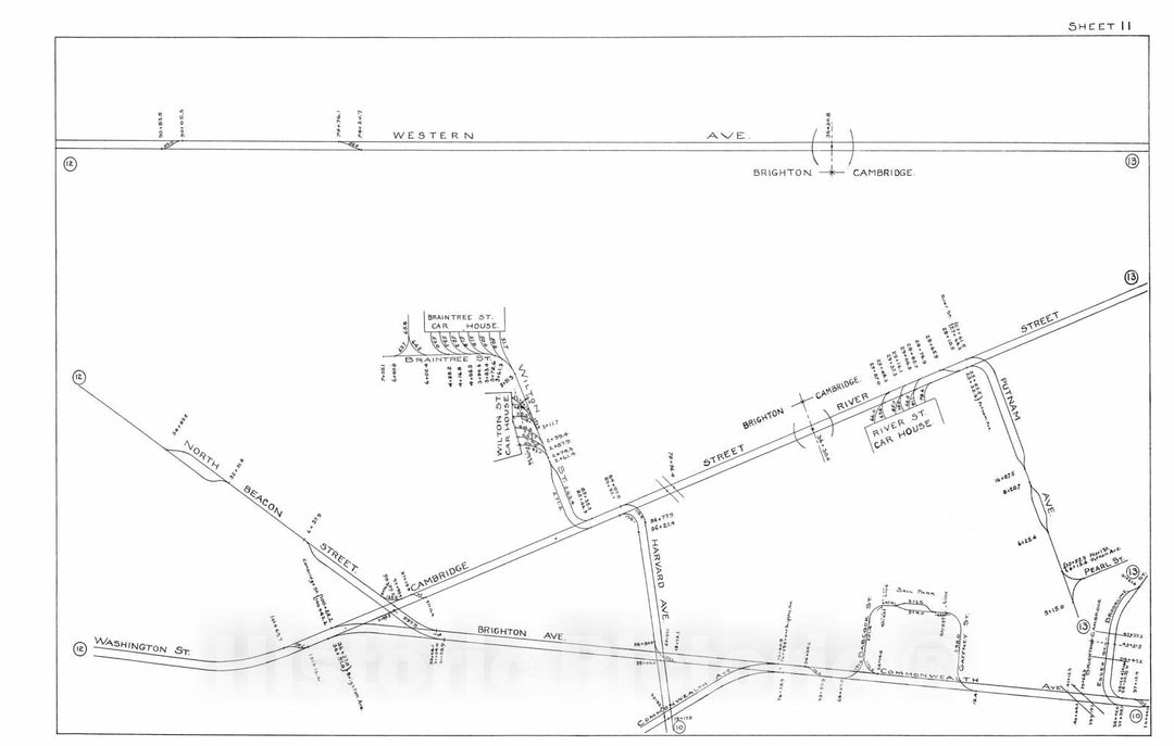 Historic Map : Boston Elevated Railway Track Plans, Allston 1899-1915 ...