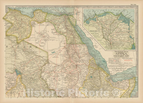 Historic Map : Africa 1914 , Century Atlas of the World, Vintage Wall Art