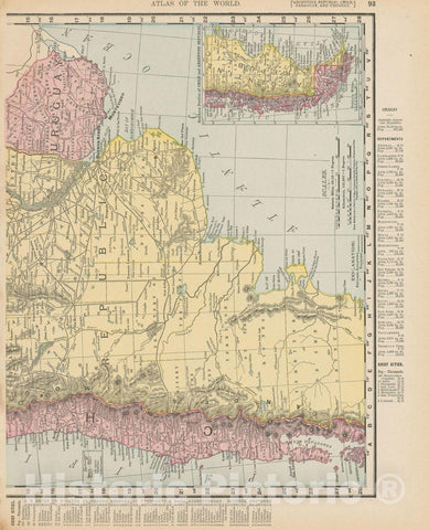 Historic Map : Argentina & Paraguay & Uruguay & Chile 1900 , Universal Atlas World , Vintage Wall Art