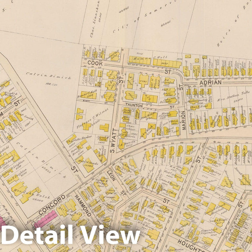 Historic Map : Atlas City of Somerville, Somerville 1895 Plate 006 , Vintage Wall Art