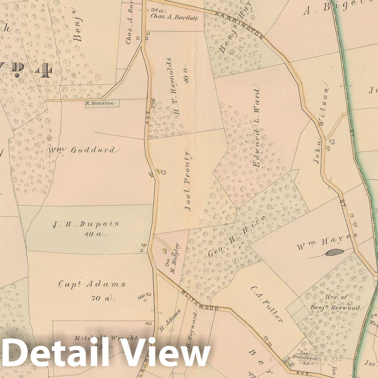 Historic Map : Atlas City of Worcester, MA, Worcester 1886 Plate 027 , Vintage Wall Art