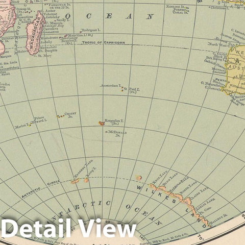 Historic Map : Rand McNally's Atlas World, World Map 1891 , v3, Vintage Wall Art