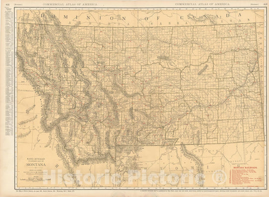 Historic Map : Montana 1925 , Vintage Wall Art