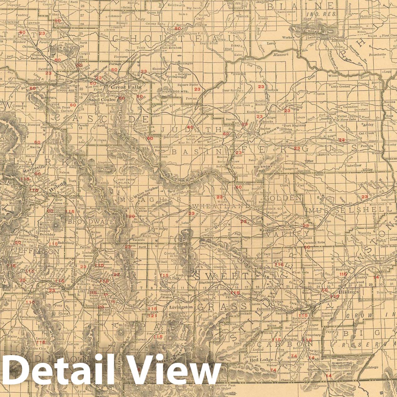 Historic Map : Montana 1925 , Vintage Wall Art – Historic