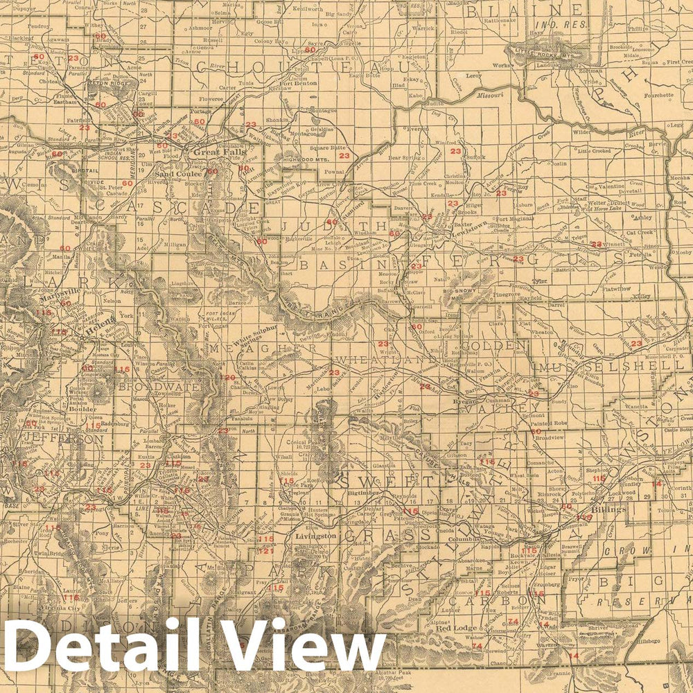 Historic Map : Montana 1925 , Vintage Wall Art