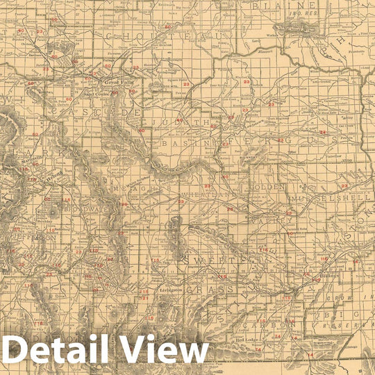 Historic Map : Montana 1925 , Vintage Wall Art