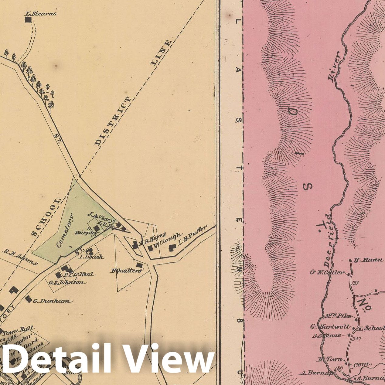 Historic Map : Atlas of Windham County, VT, Putney & Somerset 1869 , Vintage Wall Art