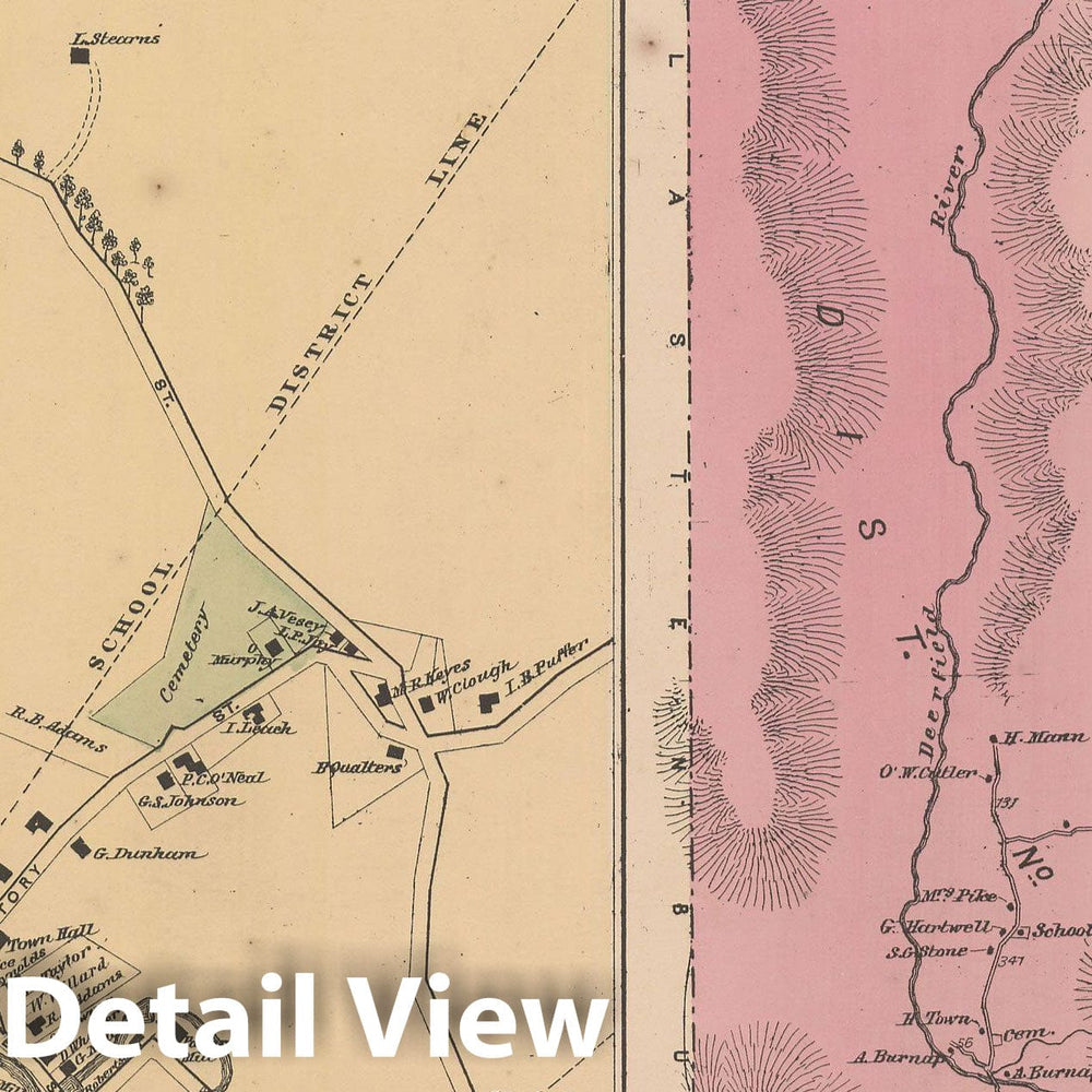 Historic Map : Atlas of Windham County, VT, Putney & Somerset 1869 , Vintage Wall Art