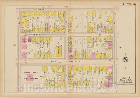 Historic Map : Atlas of South Boston, South Boston 1910 Plate 025 , Vintage Wall Art