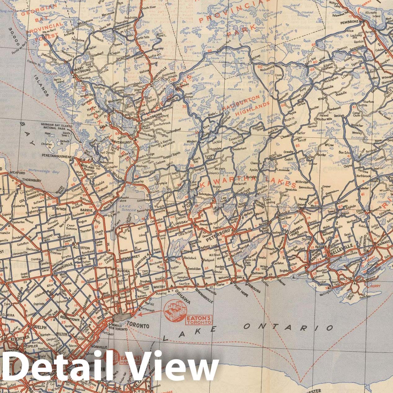 Historic Map : Road Map of Ontario 1920 , Vintage Wall Art