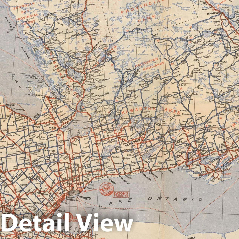 Historic Map : Road Map of Ontario 1920 , Vintage Wall Art