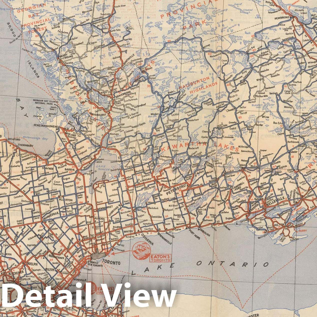 Historic Map : Road Map of Ontario 1920 , Vintage Wall Art