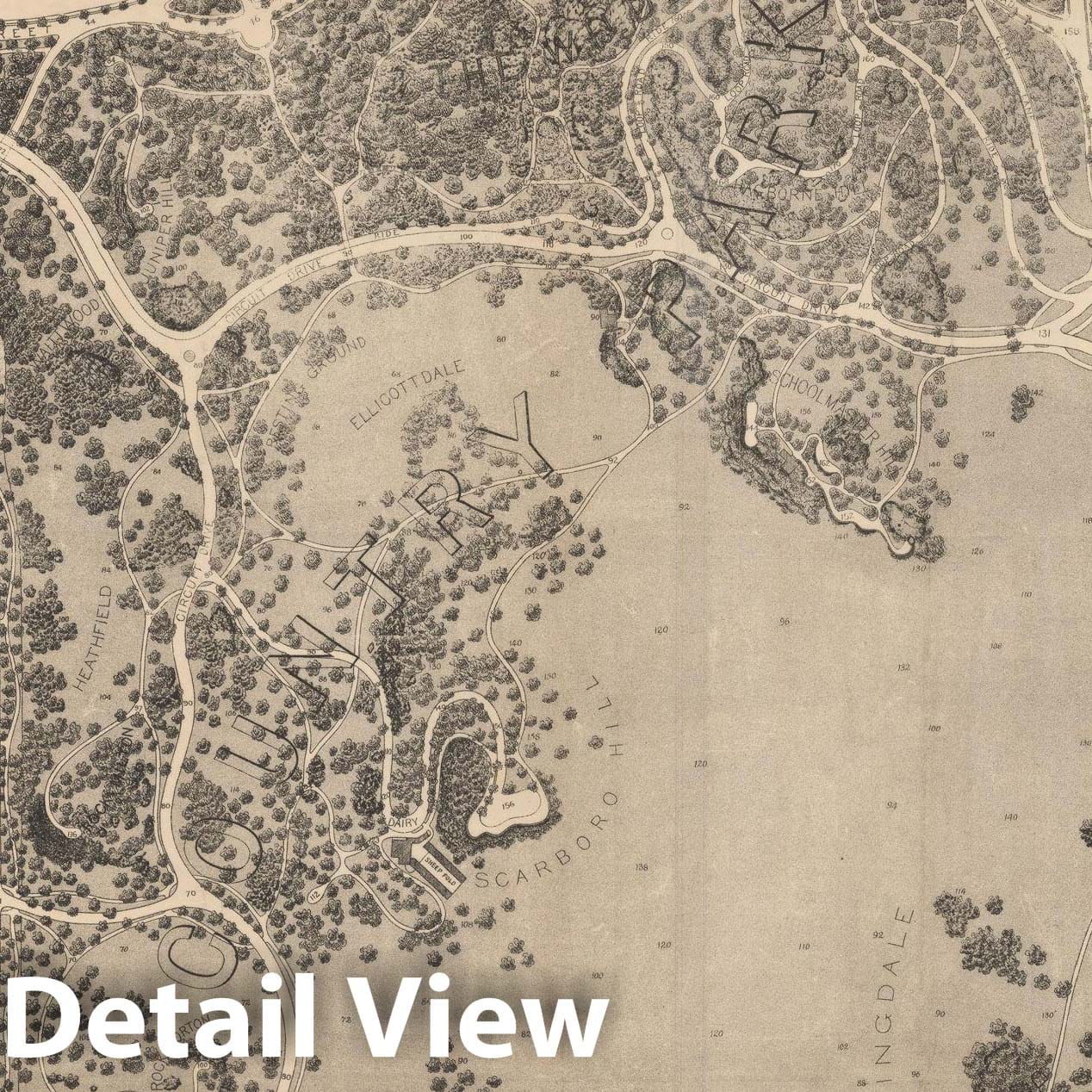 Historic Map : Boston Metropolitan Area Report, Franklin Park 1885 , Vintage Wall Art