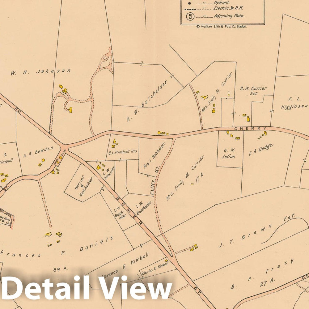 Historic Map : Atlas Towns of Topsfield, Ipswich, Essex, Hamilton and Wenham, Essex County, MA, Wenham 1910 Plate 034 , Vintage Wall Art