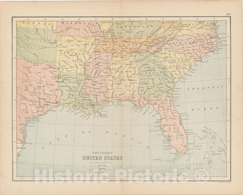 Historic Map : United States 1875 , Student Atlas of Modern Geography , Vintage Wall Art