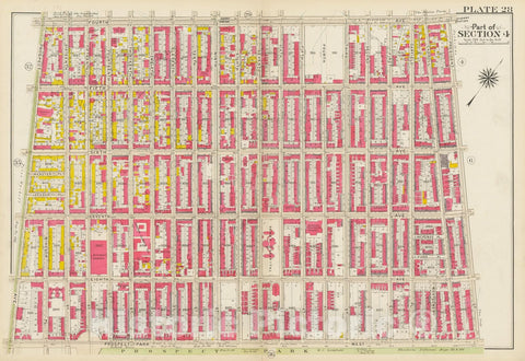 Historic Map : Vol. 1, Brooklyn 1908 Plate 028 , Atlas Borough of Brooklyn , Vintage Wall Art