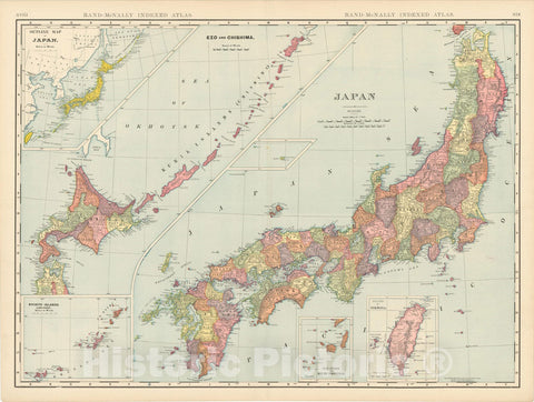 Historic Map : Japan & Taiwan 1904 , Vintage Wall Art