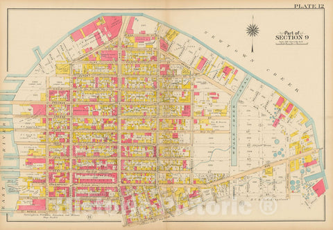 Historic Map : Vol. 1, Brooklyn 1908 Plate 012 , Atlas Borough of Brooklyn , Vintage Wall Art