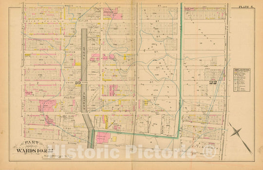 Historic Map : Atlas Entire City of Brooklyn Complete in One Volume, Brooklyn 1880 Plate 005 , Vintage Wall Art