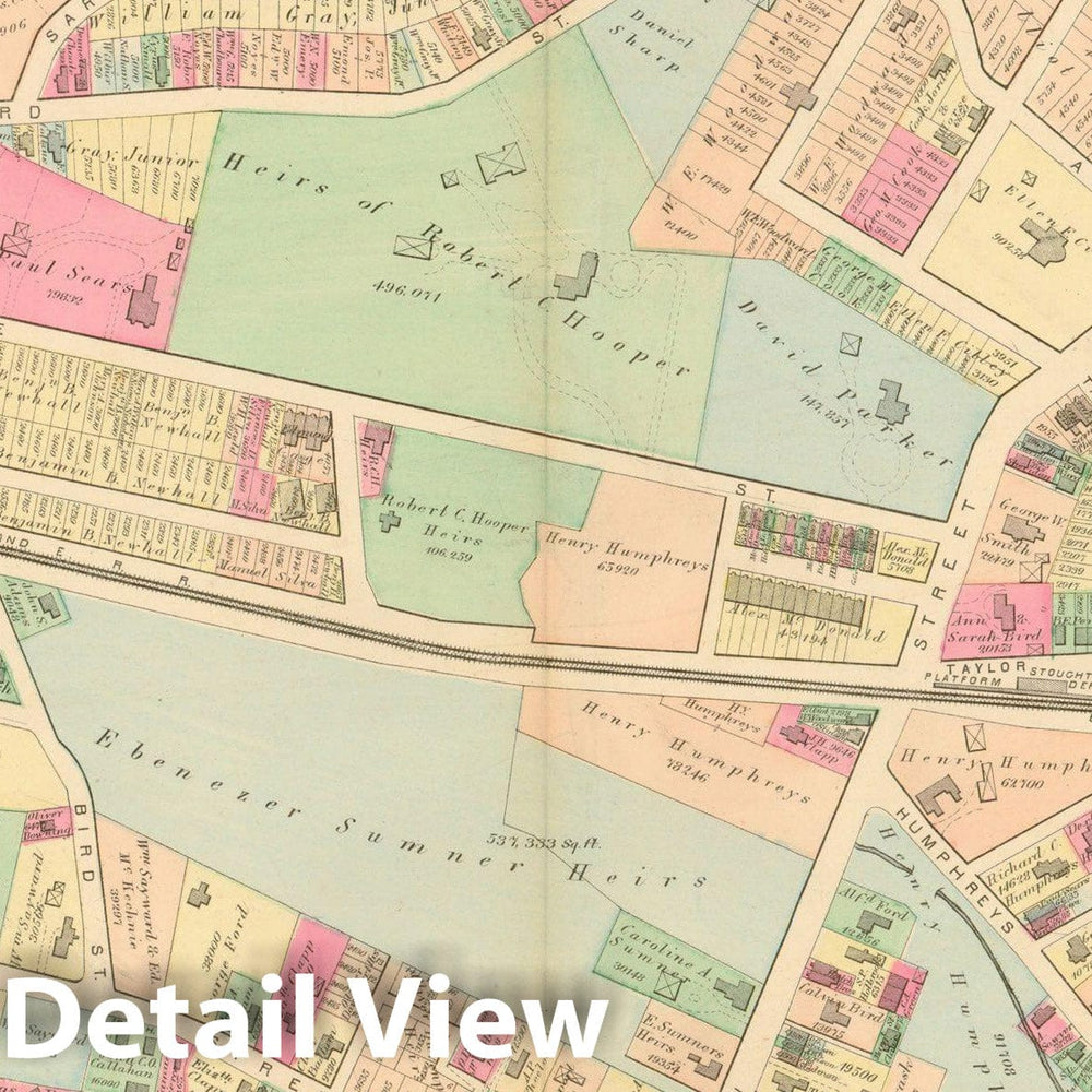 Historic Map : Atlas of County of Suffolk, MA Vol. 3rd, Dorchester 1874 Plate J , Vintage Wall Art