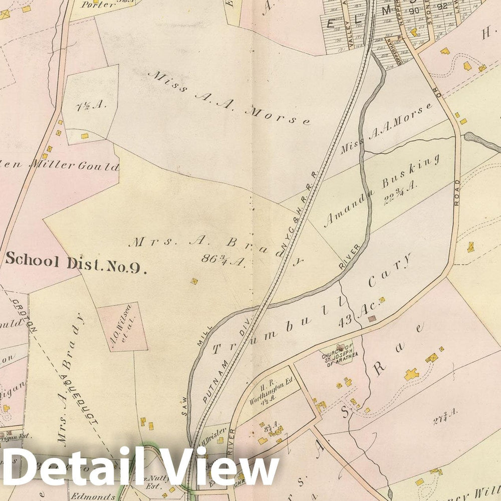 Historic Map : Atlas of Westchester County, Greenburgh 1901 Plate 039 , Vintage Wall Art