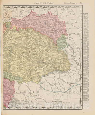Historic Map : Austria & Hungary 1900 , Universal Atlas World , Vintage Wall Art