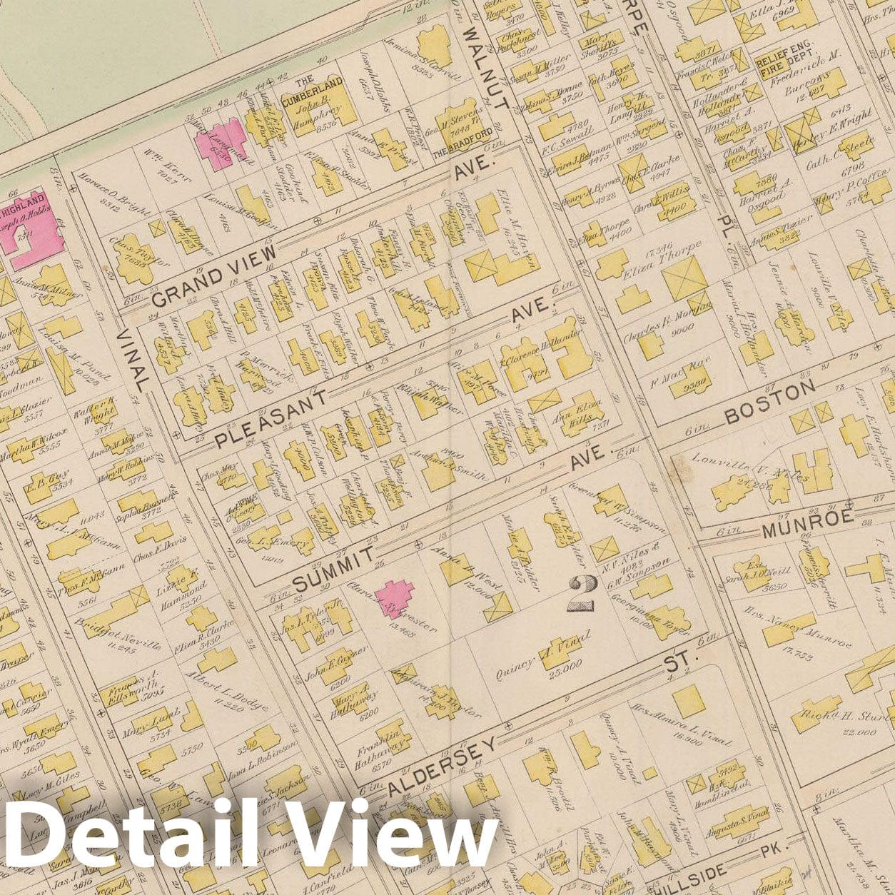Historic Map : Atlas City of Somerville, Somerville 1895 Plate 001 , Vintage Wall Art