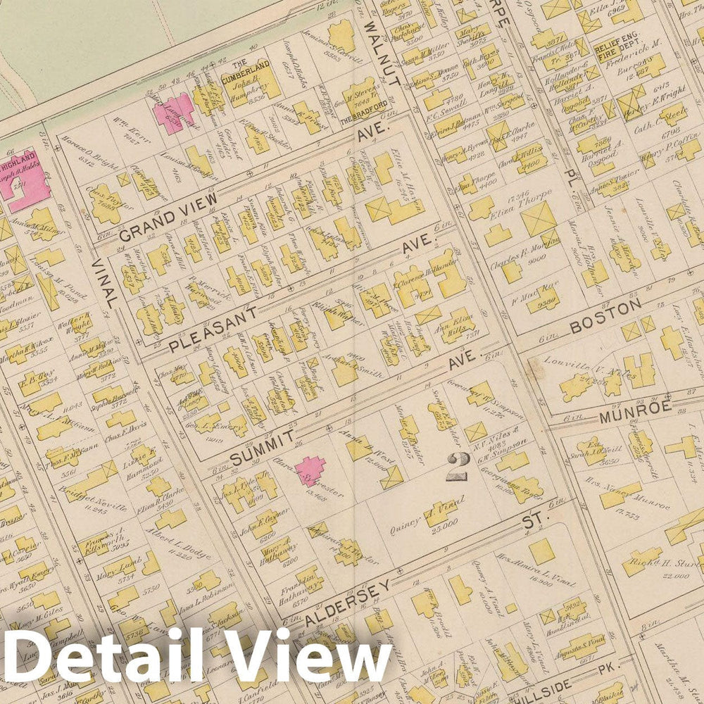 Historic Map : Atlas City of Somerville, Somerville 1895 Plate 001 , Vintage Wall Art