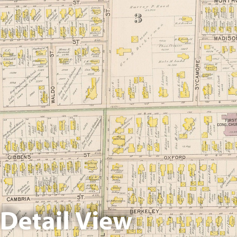 Historic Map : Atlas City of Somerville, Somerville 1895 Plate 003 , Vintage Wall Art