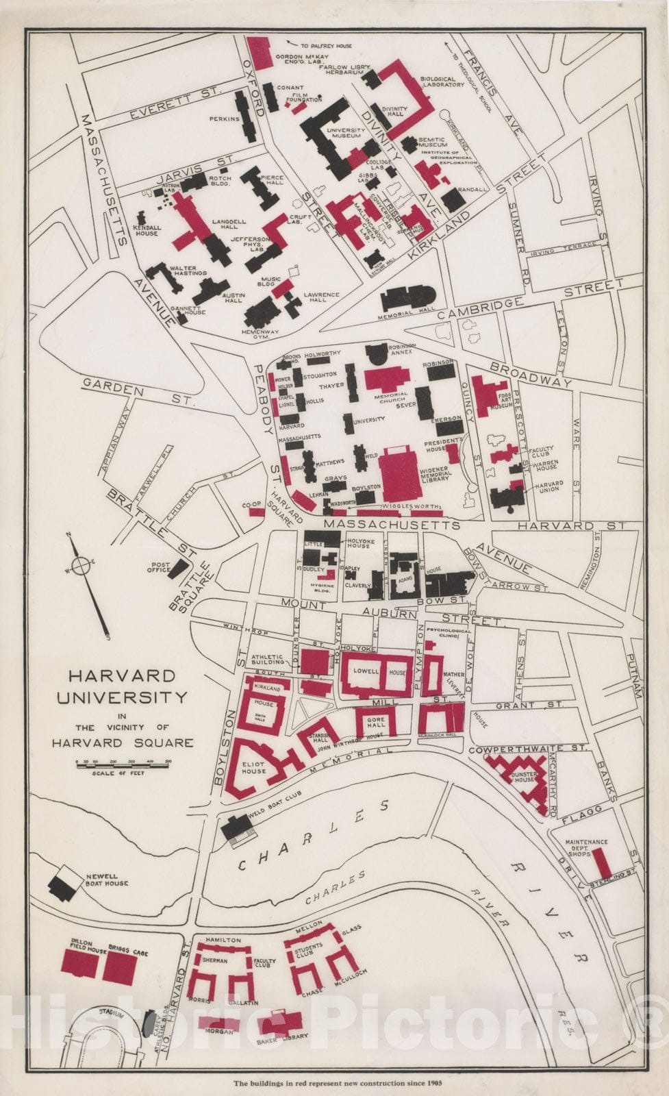 Historic Map : Harvard University & Harvard Square , Vintage Wall Art