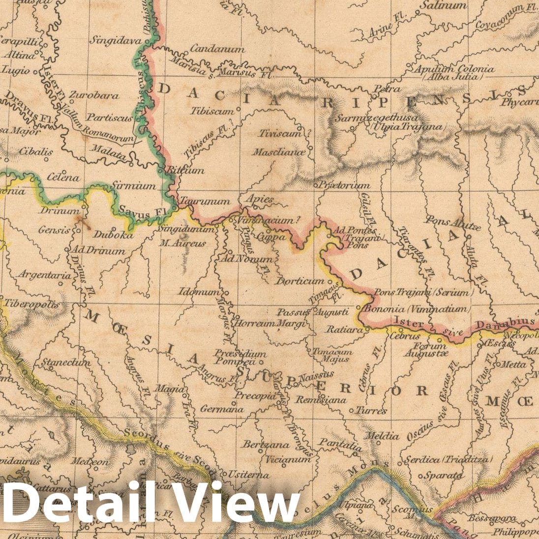 Historic Map : First Classical Atlas, Ancient Dacia, Moesia and Illyricum 1849 , Vintage Wall Art