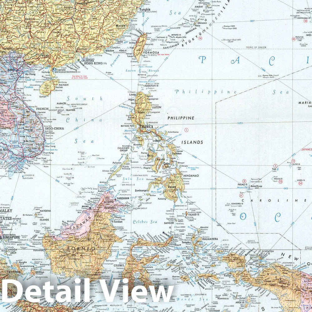 Historic Map : WWII Pacific Theater 1940s , Vintage Wall Art