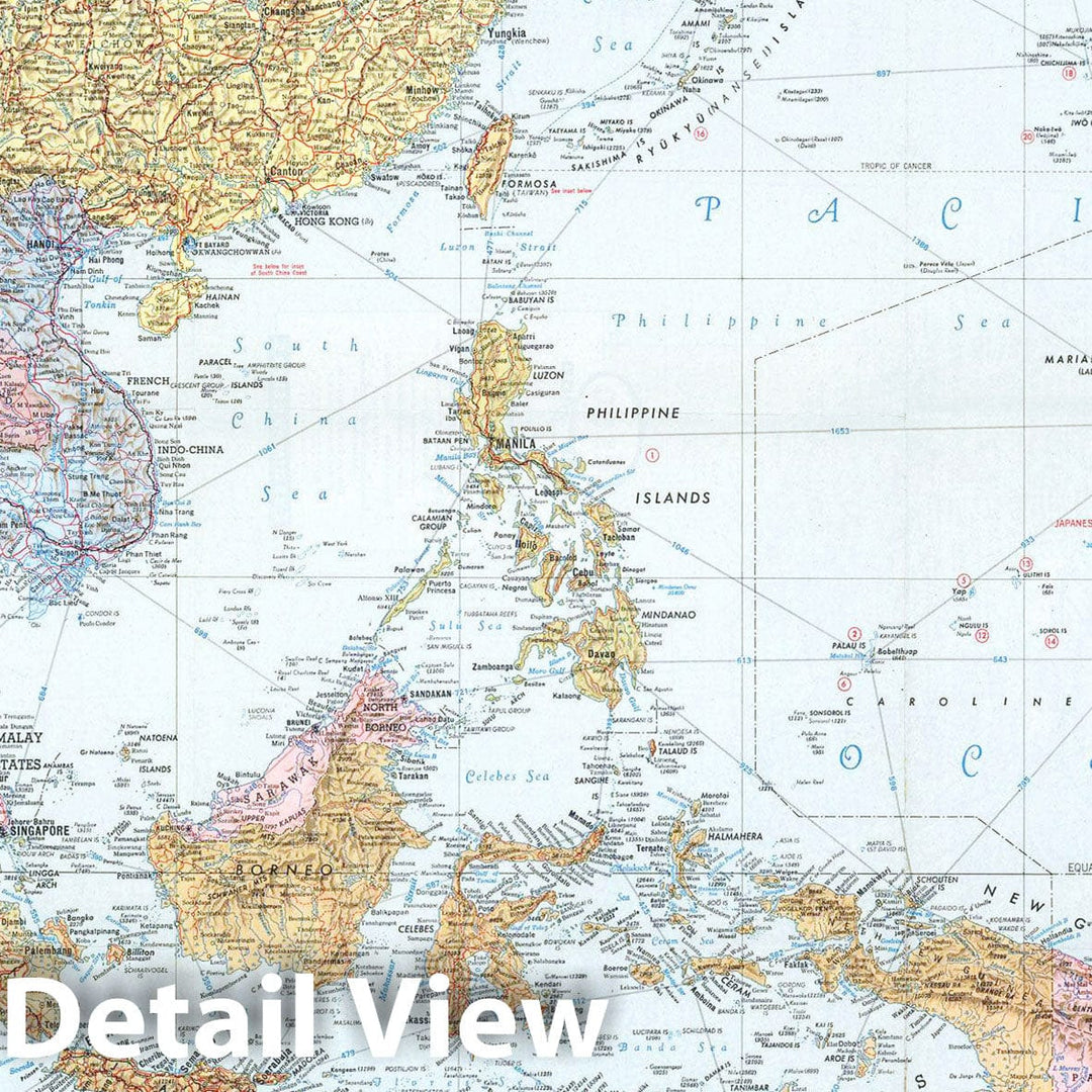 Historic Map : WWII Pacific Theater 1940s , Vintage Wall Art