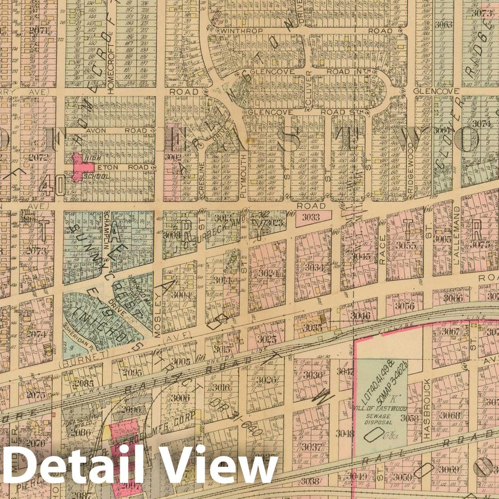 Historic Map : Atlas City of Syracuse, NY and Suburbs, Syracuse 1924 Plate 038 , Vintage Wall Art