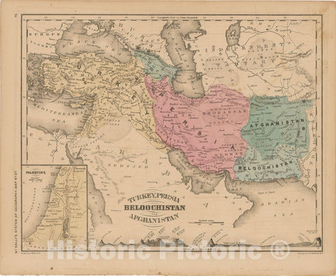 Historic Map : McNally's Improved System of Geography, Asia 1856 , Vintage Wall Art