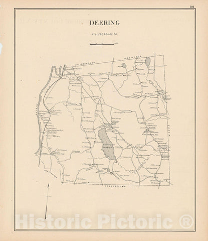 Historic Map : Deering 1892 , Town and City Atlas State of New Hampshire , Vintage Wall Art