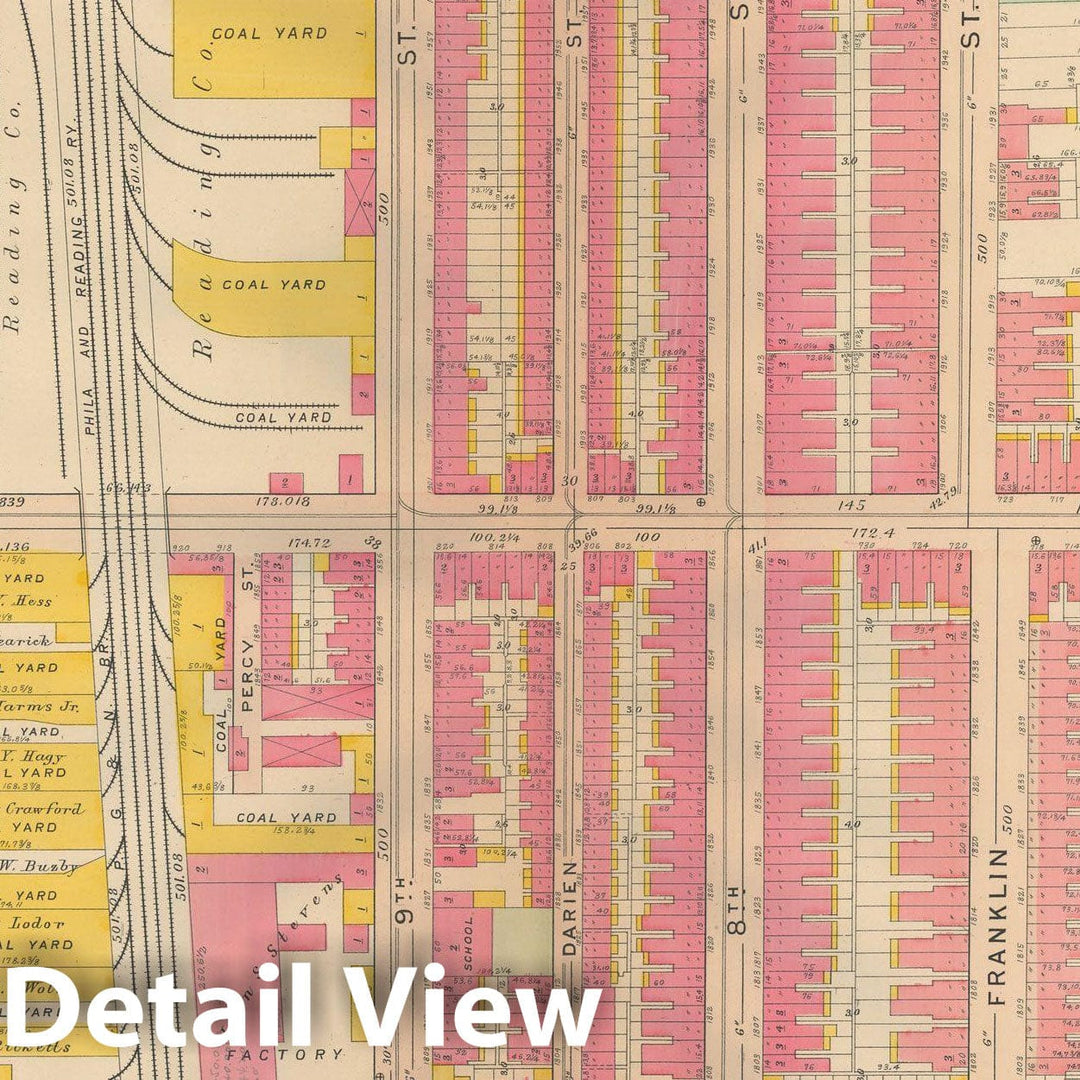Historic Map : Philadelphia 1907 Plate 020 , Atlas 20th and 29th Wards of the City of Philadelphia , Vintage Wall Art