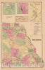 Historic Map : Atlas State of Rhode Island, Georgiaville & Greenville & Smithfield 1870 , Vintage Wall Art