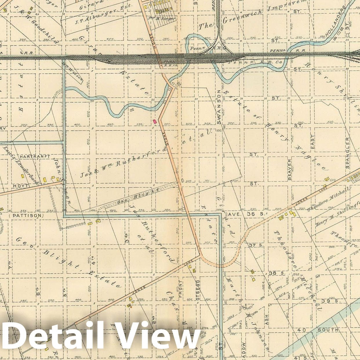 Historic Map : Baist's Property Atlas of Philadelphia, Philadelphia 1895 Plate 001 , Vintage Wall Art