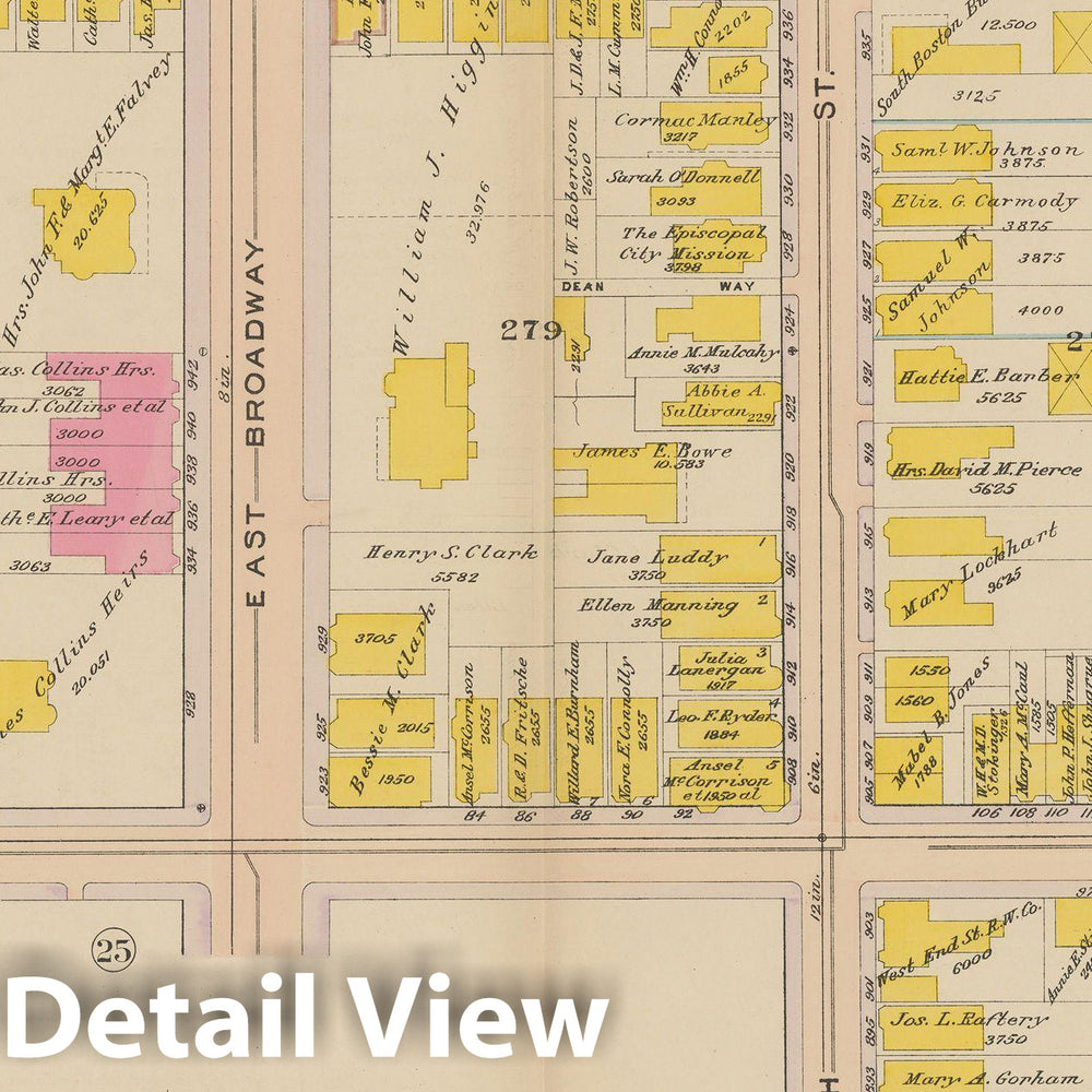Historic Map : Atlas of South Boston, South Boston 1910 Plate 026 , Vintage Wall Art