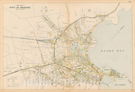 Historic Map : Atlas of Cape Ann, Gloucester, Rockport and Manchester, Rockport 1899 Page 25 , Vintage Wall Art