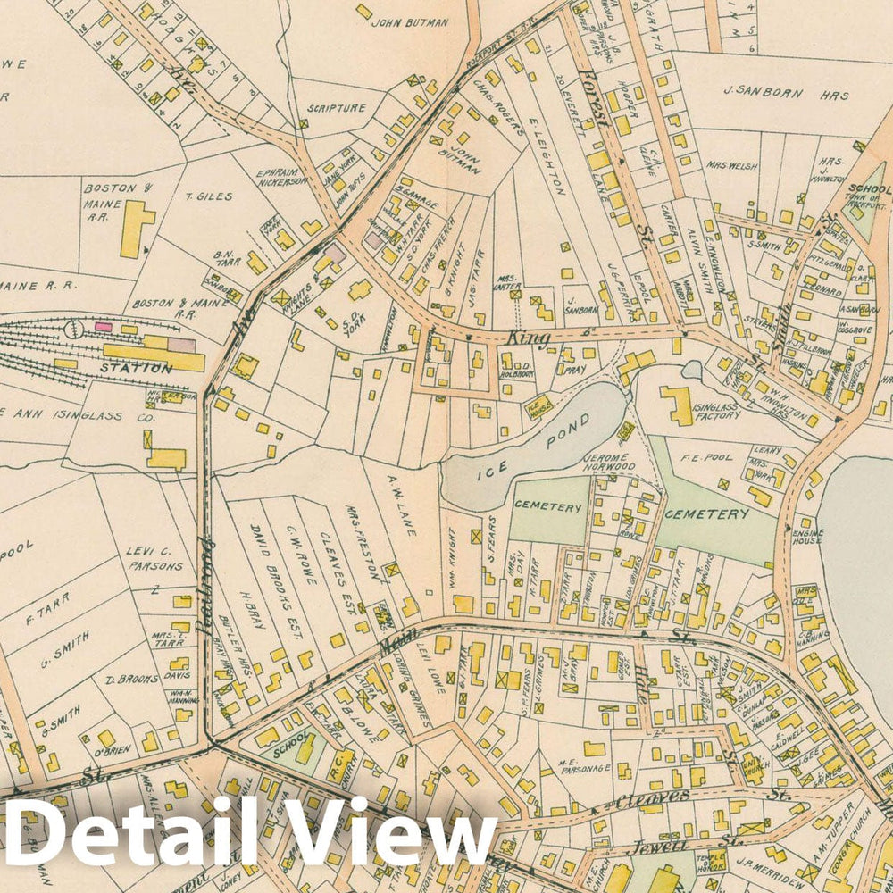 Historic Map : Atlas of Cape Ann, Gloucester, Rockport and Manchester, Rockport 1899 Page 25 , Vintage Wall Art