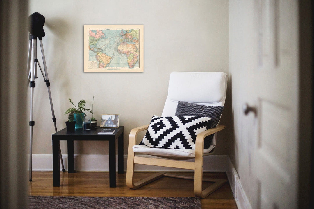 Historic Map : World Map 1899 , Andrees Allgemeiner Handatlas , v2, Vintage Wall Art